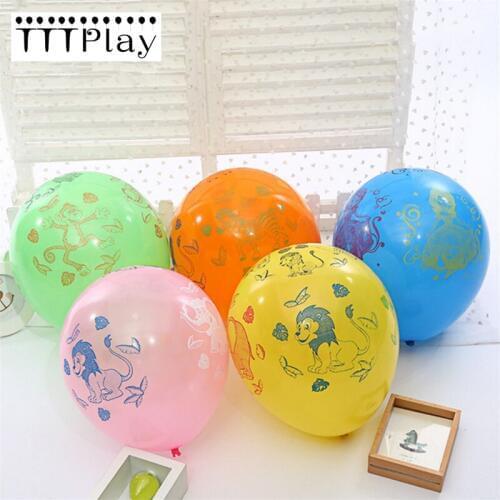 100pcs/lot 12 Inch Cartoon Animal Latex Printed Balloons Inflatable Wedding Decorations Air Ball Birthday Party Supplies Balloon
