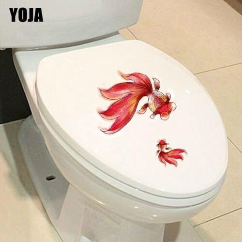 YOJA 18.7X22CM Mother Goldfish And Little Goldfish Home Wall Sticker Decor Toilet Decal T3-1074