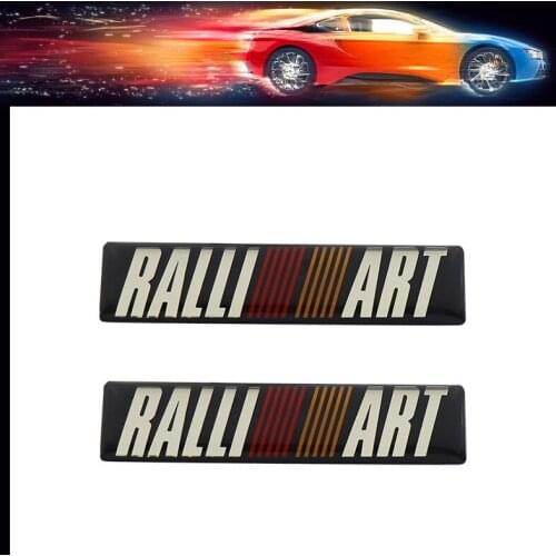 2 pcs Ralliart car Hood Fender trunk Rear Decal Emblem Badge Sticker for Asx Lancer Pajero Outlander L200 Delica Eclipse Galant