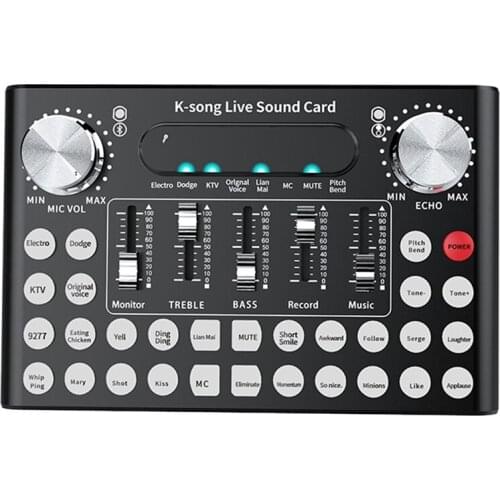 NEW-Live Sound Card Voice Converter Audio DJ Mixer Live Broadcast Broadcast Recording Multi-Sound Effect Audio Box