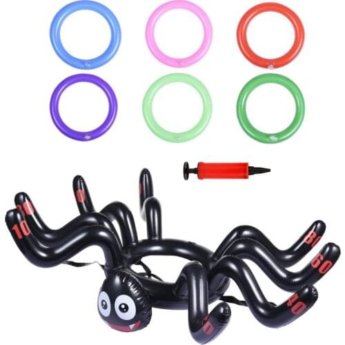 New Inflatable Spider Pool Ring Toss Game Floating Ring Toy Water Throwing Shooting Sports Toy Parent-child Interactive Game