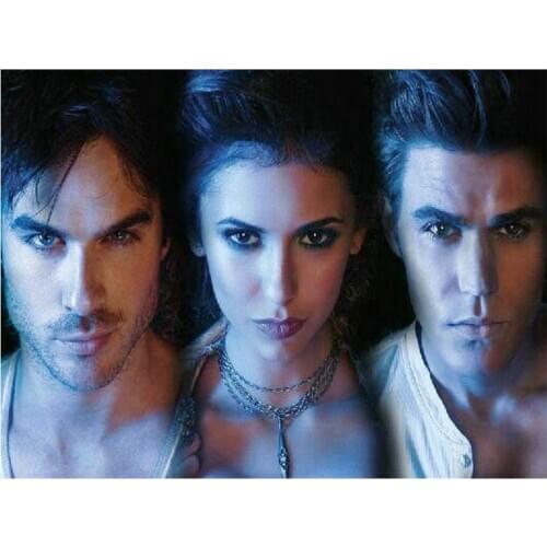 New Full square 5d diamond painting the Vampire Diaries 3d round drill movie portrait landscape diamond mosaic sticker 50x65cm