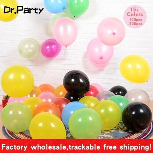 Factory Wholesale Party Balloons 100pcs 200pcs 12inch Latex Pearly Happy Birthday Party Balloon Baby Shower Supplies Kids Toys