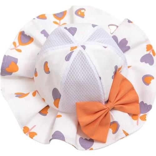 Baby Hats Girls Little Flower Bow Bucket Hat for Children Caps Baby Girl Hat Child Cap Kids Breathable Sunshade Outdoor Sunhats
