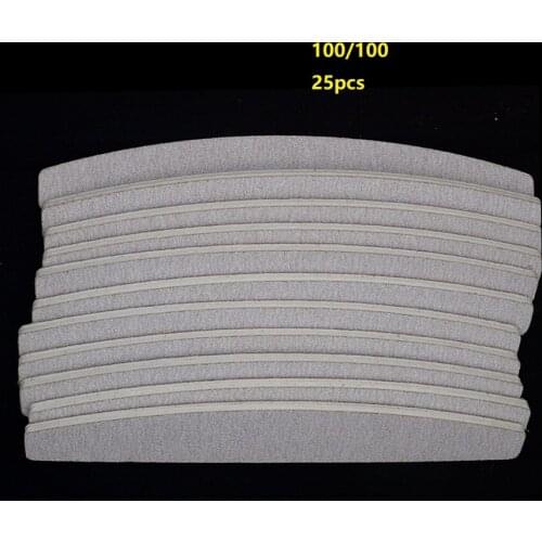 Quliaty 25pcs Nail File Double Side Buffer 100/100 Trimmer Sandpaper Professional Nail Files Sanding Manicure Polishing Tools