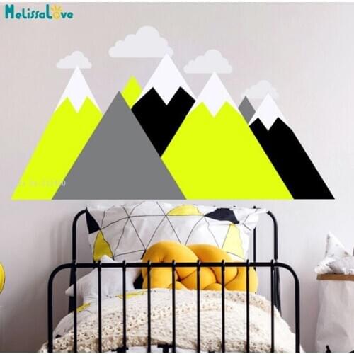 Adventure Nursery Woodland Baby Room Decor Mountains Wall Decals Large Size Nursery DIY Murals Vinyl YT5613