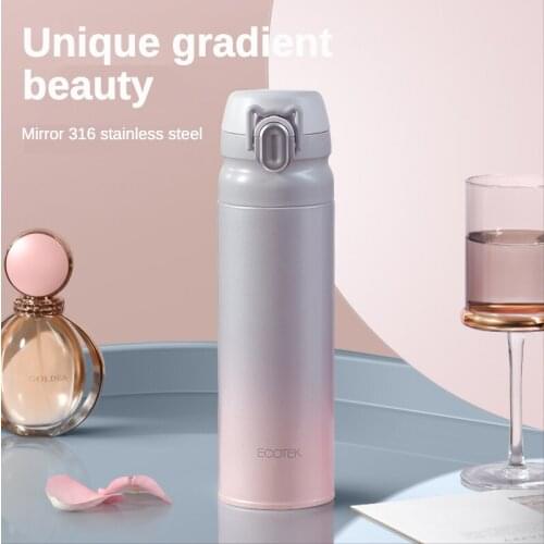 Simple Cute Portable Vacuum Flasks Student Office Worker Creative Gradient Large Capacity Lasting Warm-Keeping Water Cup Thermos