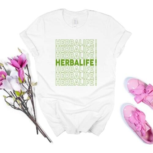 Herbalife Shirt Women and Men Herbalife Short-Sleeve Tee Unisex Casual Plus Size Round Neck T-Shirt Letter Print Top