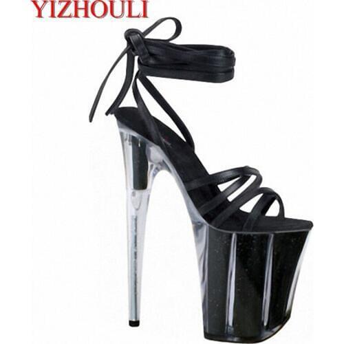 Sandals with 20cm high and big star, sexy appeal shoes singer performances Dance Shoes