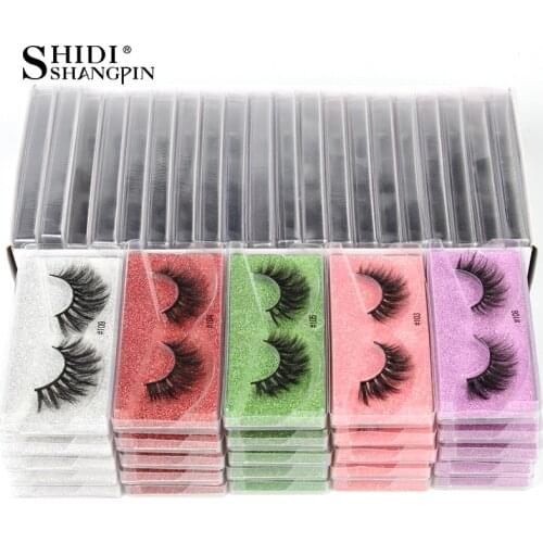 SHIDISHANGPIN Mink Eyelashes False Fluffy Lashes Bulk Fake Eyelashes Package Natural Eyelash Bulk Wholesale Eye Lashes mink