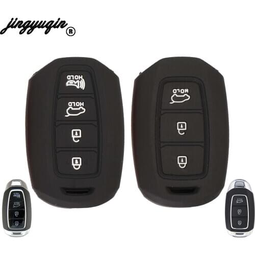 Silicone Car Key Case For Hyundai Elantra Grandeur Ig Accent Santa Fe Verna i30 Ix35 Solaris Azera 2017 2018 Cover Keyless Fob