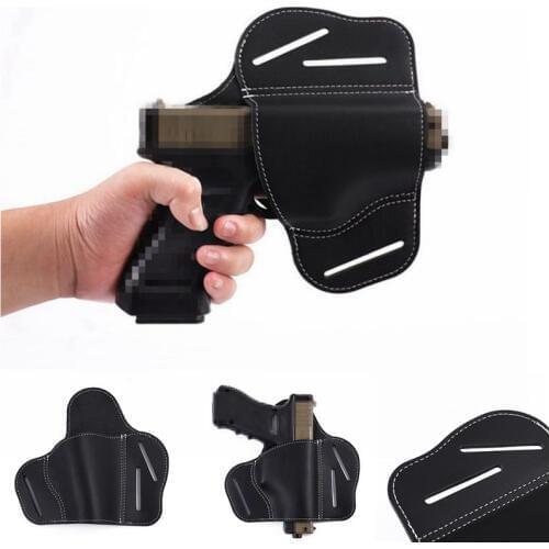 Tactical Leather Gun Holster Concealed Carry Holsters Belt Holster Airsoft Gun Bag Hunting For Handguns 1911 Glock Sig Sauer