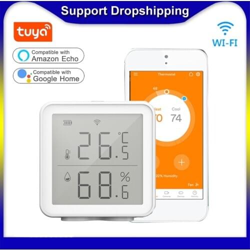 Tuya WIFI Smart Temperature Humidity Sensor Indoor Hygrometer Thermometer 230ft Wireless Intelligent Linkage For Smart Home