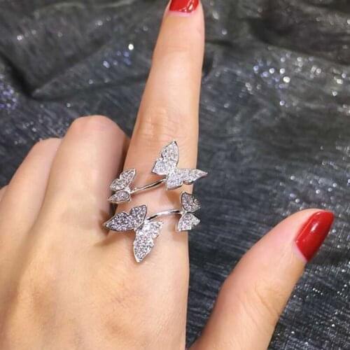 High Quality Open Butterfly Rings Delicalte Minimal Girl Women Christmas Gift Cute Resizable Ring Jewelry