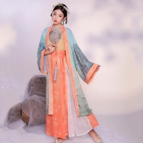 Women Hanfu Dress Ancient Han Dynasty Princess Clothing Chinese Folk Daily Hanfu Classical Dance Costume Rave Clothes SL4167