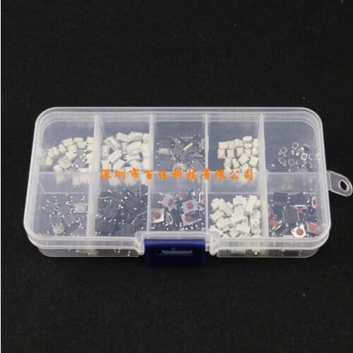 200Pcs Car remote control key switch button package patch Tact switch commonly used small switch 10 kinds specifications