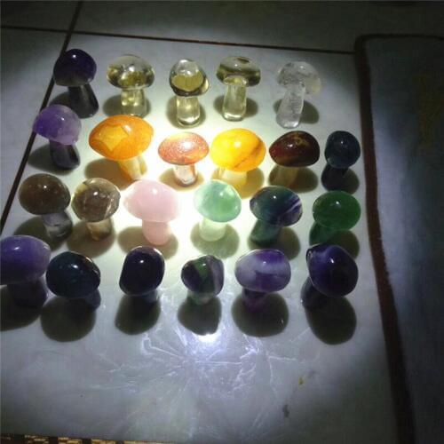 4cm natural fluorite crystal carving crystal mushroom point reiki healing gem collection