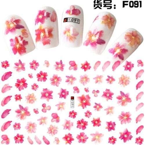 5 sheets mixed design adhesive manicure beauty flower decals Nail Art decorations Stickers nail supplies tool accessories
