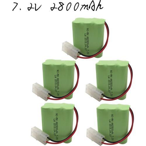 5PCS 7.2v 2800mAh AA NI-MH X Battery 7.2v Ni-MH Battery Pack Electric Toys RC Car Ship Robot Rechargeable Free Shipping