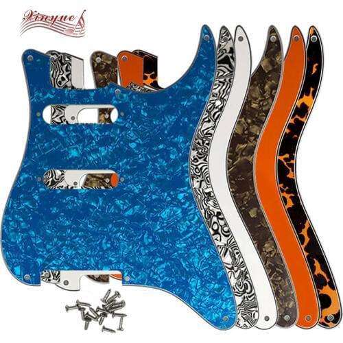Pleroo Guitar Parts - For US 11 Screw Hole Standard Start SS Guitar pickguard No bridge hole without pickup hole