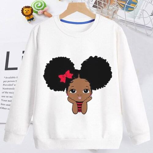 Interesting Cute Fluffy Hair American Little Black Girl Print Childrens Hoodie Winter Thick Baby Toddler Youth Kids Sweatshirt