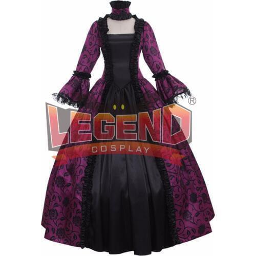 Renaissance Medieval Carnivale Gown Gothic Victorian Masquerade Long Dress Rococo purple dress