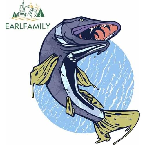 EARLFAMILY 13cm x 11cm For Fish Motorcycle Car Stickers Repair Decal Vinyl Car Wrap Creative Waterproof Occlusion Scratch
