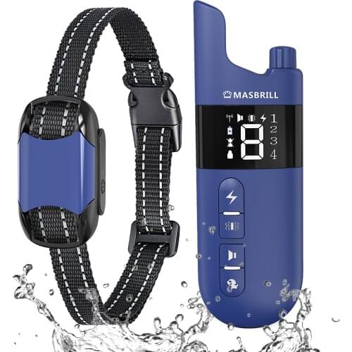 MASBRILL Electric Dog Training Collar Pet Remote Control Waterproof Rechargeable Collars for Shock Vibration Sound Pet Supplies