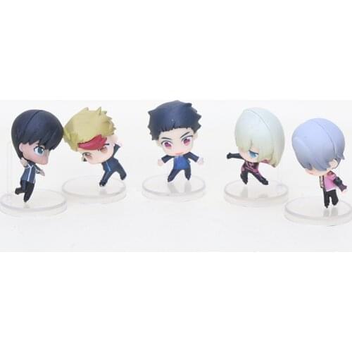 5pcs/set 8cm Anime Yuri on Ice figure Yuri Victor Phichit Kenjiro Q Version PVC Figures Collective Model Toys Dolls