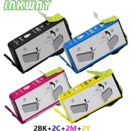 INKWAY 8 PCS Replacement ink for HP902 suitable for HP Officejet Pro 6960 6961 6963 6964 6965 6966 6968 6970 6971 6974 6975 6978
