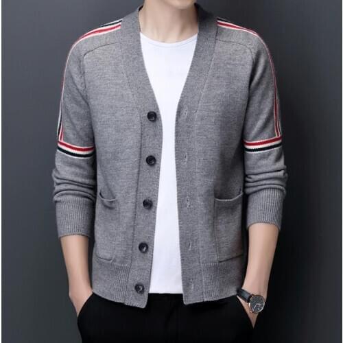 New Mens Cardigan knitted Sweater Slim Coat Men Autumn Winter Fashion Knitwear Outerwear Woolen Sweaters Mens Male clothes