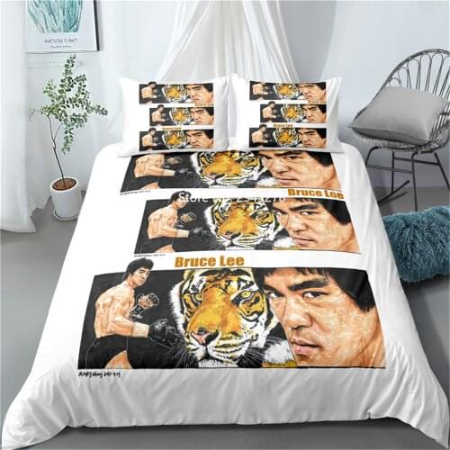 Kung Fu Star Series Design Pink Fashion Duvet Bed Cover Pillowcase Bedding Set Teenager Adult Bedroom Decoration Home Textile
