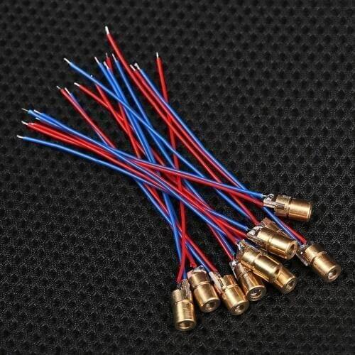 1/3/5/10Pcs Laser Diode 650nm 6mm 3/5V 5 Million Watt Workshop Equipment Adjustable Module Red Copper Laser Dot Measuring Tools