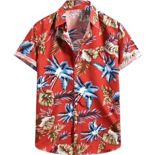 Summer Short Sleeve Harajuku Men Shirt Vintage Men Hawaiian Blouse Quality Loose Casual Beach Henley Shirt Camisa Masculina