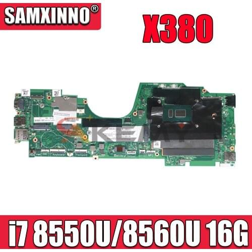 For ThinkPad X380 Yoga laptop motherboard LA-F421P CPU i7 8550U 8560U RAM 16GB tested 100% working FRU 02DA012 02DA028