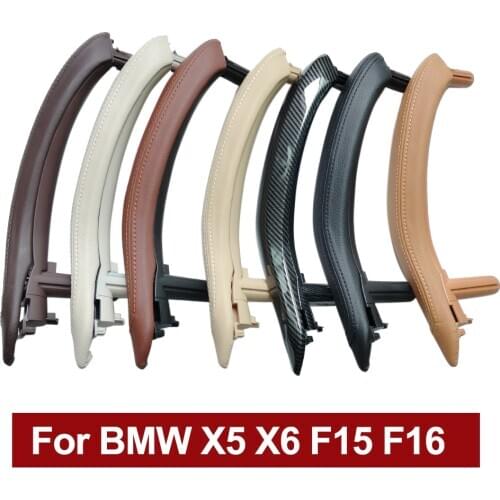 Upgraded Left Right Interior Door Handle Assembly with Outer Leather Cover For BMW X5 X6 F15 F16 2014-2018