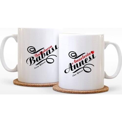 Personalized Dual Mother & Father White Mug Cup Pad-3