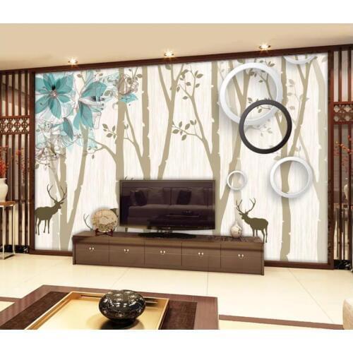Custom photo wallpaper for walls 3 d murals wallpaper European woods cartoon animal TV background wall papers for living room