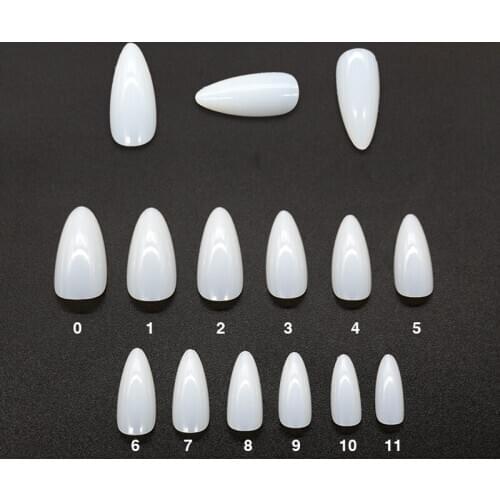 500 PCS Professional False Nails Stiletto Claw Tips Full Cover Sharp Nails Manicure Acrylic UV Gel Natural Color Long Fake Nails