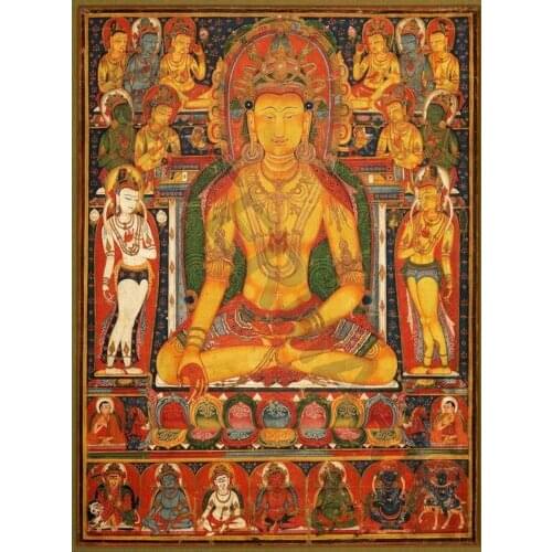 BUDDHA RATNASAMBHAVA WEALTH DEITIES Art print Silk poster Home Wall Decor