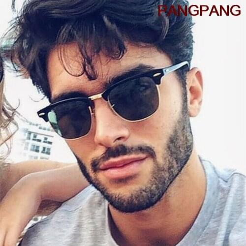 Classic Semi-Rimless Sunglasses Mens Women 2021 Square Polarized Sun glasses Men Oculos De Sol Gafas UV400 Retro Eyewear
