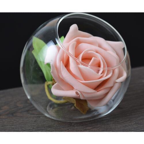 1PC Handmade Glass Flat Vase Flower Vases Home Decor Wedding Decoration Fashion Holiday Birthday Gifts Glass Crafts JY 1186