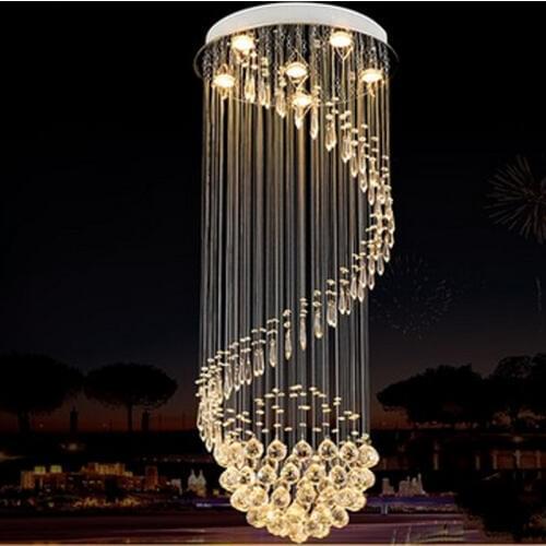 LED Bulbs Modern Creative Ceiling Light Luxury Crystal For Stairs Restaurant Living Room Home Lighting DHL Free