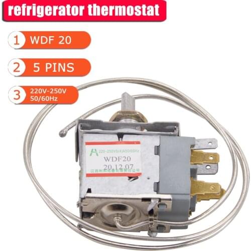 3 pins refrigerator thermostat temperature controller sensor switch 3 feet 220v 250v 50/60H freezer fridge replacement parts