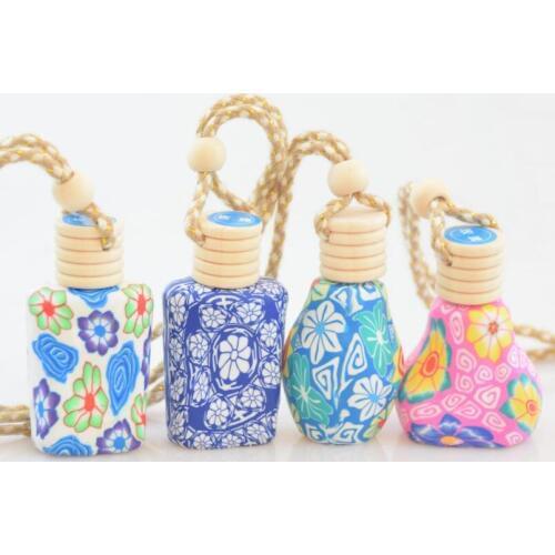 Hanging Ceramic essence oil Perfume bottle Hang rope empty bottle Car Hanging Decoration LX5012
