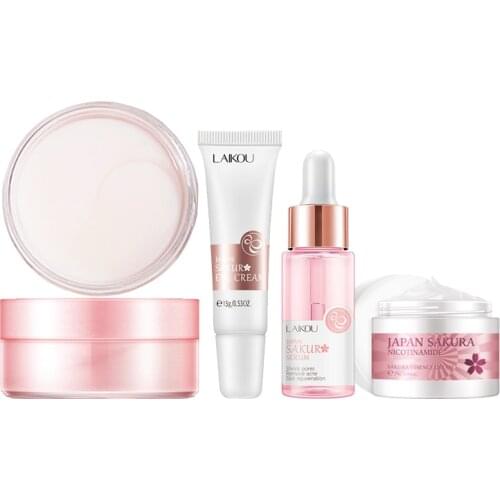 Japan Sakura Moisturizing Facial Serum Face Cream Eliminates Puffiness Remove Dark Circles Eye Mask Fade Fine Lines Eye Cream