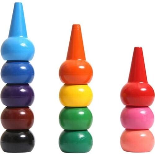 12 Colors Crayons Non-toxic Graffiti Pen Children Crayons Stationery Gifts For Kids Wax Crayon Pencil 3D Finger Art Supplies