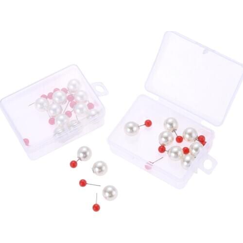 20 Pcs Patchwork Pins Pincushions Pearl Head Pins Plastic Metal 12mm DIY Crafts Sewing Accessories Weddings Scrapbook Decoration