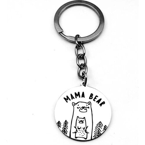 2021 New Fashion Black Enamel Grandma Stainless Steel Keychains for Grandmother Key Chains Jewelry Gift Llaveros Mujer