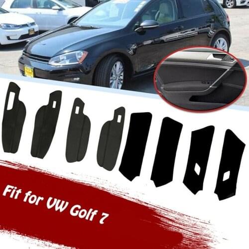 8 PCS Car Door Handle Armrest Panel Microfiber PU Leather Protective Cover Trim LHD for Golf 7 2014-2018